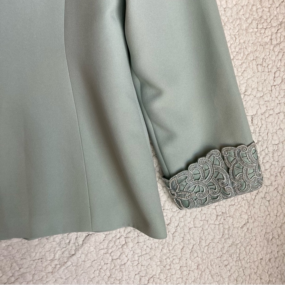 Albert Nipon Evening Mint Green Blazer Jacket Wit… - image 8